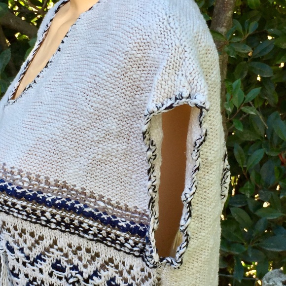 Mustard Seed Hi-Low Open Back Sweater w/ Fringe - Picture 4 of 5